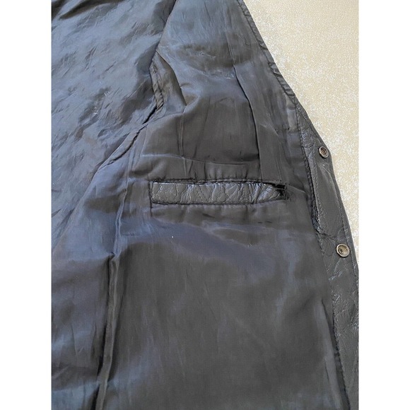 Leather Works Men’s Genuine Leather Black Patchwork Motorcycle Biker Vest XXL - Picture 10 of 16